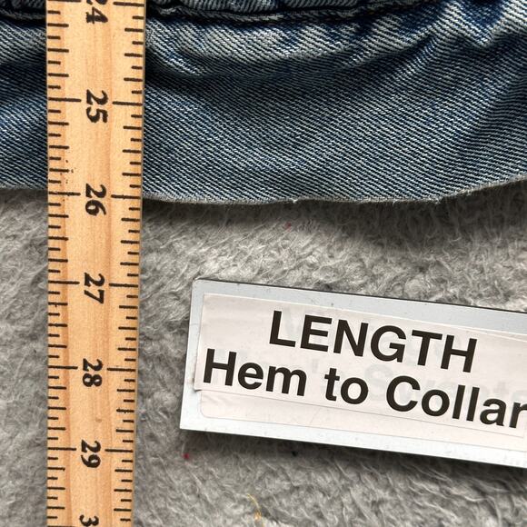 John Deere Sherpa Lined Denim Jean Trucker Jacket Men XL Blue Long Sleeve Pocket - Picture 4 of 12